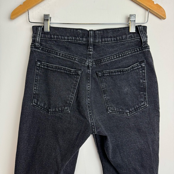 Abercrombie & Fitch Split Hem Jeans Sz 25 Black Denim Skinny High Rise - Picture 11 of 16